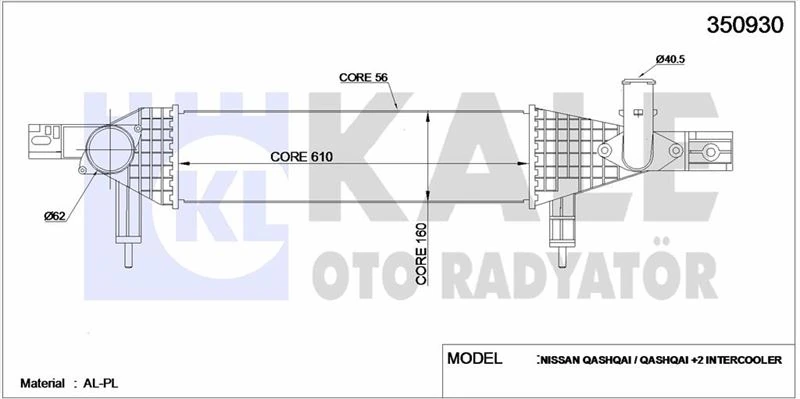 Japon Turbo Radyatörü - 610x158x64 - Kal 350930