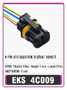 SOKET>4 PİN OTO ELEKTRİK TESİSAT   S4006 - EKS-4C009