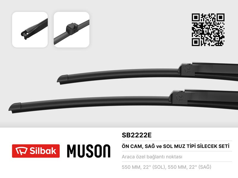 SILECEK SUPURGESI (MUZ TIP, 550MM / 550mm) AUDI A4 04>07 MERCEDES W203 03>07 - SILBAK SB2222E