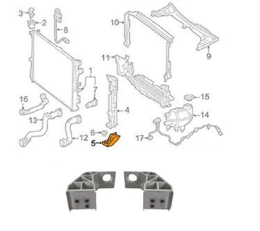 Mercedes Radyator Ayagı Sag Alumınyum W205 14> - Vortex V2205884
