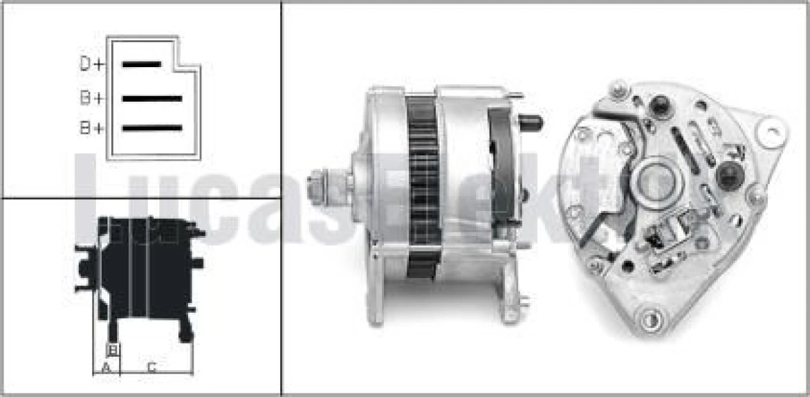İs Makınası Truck Alternator A127 12v 55a Jcb 2cx,3cx,406,410,412 - Lucas Lea0033
