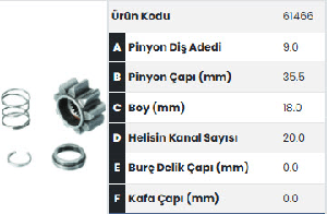 MARŞ DİŞLİ UCU TM.TK-9D MITS.CANTER YM. - FORMMETAL-61466