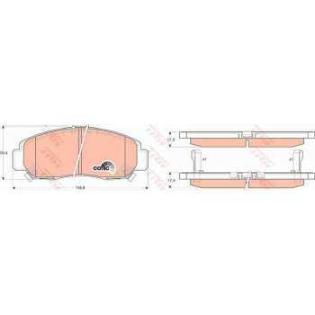 ON FREN BALATASI HONDA CIVIC 1.4-1.6-1.8 HB-SEDAN 2006-> CIVIC (FB7) 2012->  HONDA FRV 2006-> - TRW GDB3268
