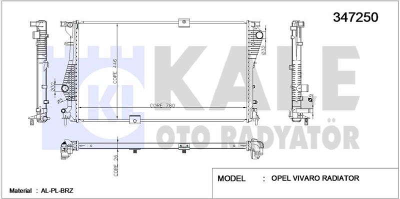 MOTOR RADYATORU TRAFIC II VIVARO 2,0DCI - KALE 347250