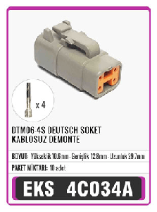 SOKET>DTM06-4S DEUTSCH KABLOSUZ DEMONTE  S4030 - EKS-4C034A