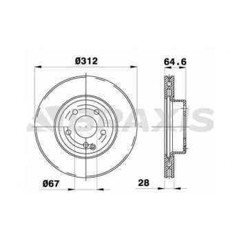 FREN DISKI ON C219 05>10 W211 02>08 S211 03>09 - BRAXIS AD0331