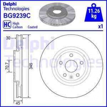 ON FREN DISKI 18’’ INSIGNIA B 17> - DELPHI BG9239C