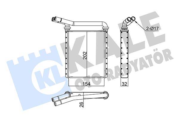 KALORIFER RADYATORU TOYOTA COROLLA AURIS 2007-> AVENSIS 2008-2015 RAV 4 2008-> - KALE 355115