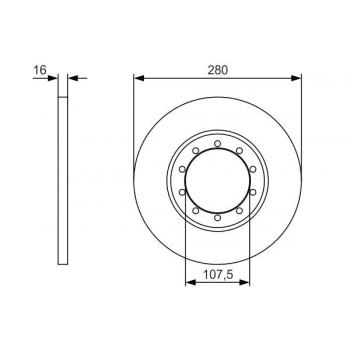 ARKA FREN DISK AYNASI TRANSIT V347 2,2TDCI / 2,4TDCI / 3,2TDCI 06>14 A,CEKER+ABSLI - BOSCH 0986479R92