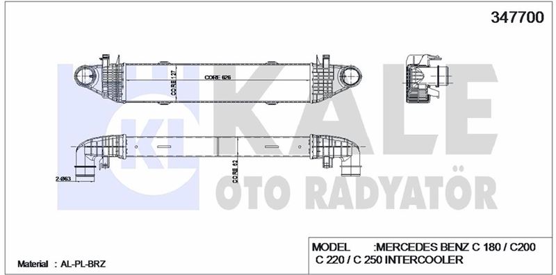 TURBOSARJ RADYATORU C-CLASS W204 08>14 E-CLASS W212 11>15 - KALE 347700