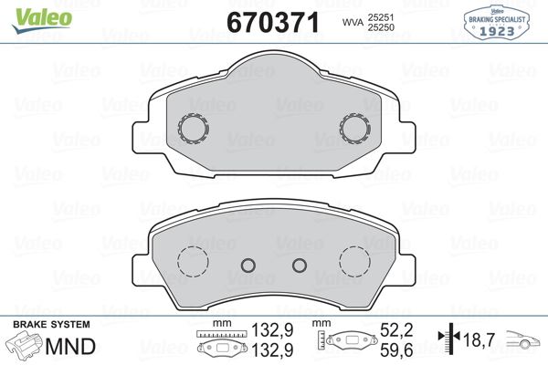 DISK FREN BALATASI (ON) CITROEN C4,PEUGEOT 301 - VALEO 670371