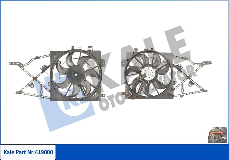 Opel Radyator Fan Motoru+davlumbaz Komple Vectra B 240 / 160w 390mm - Kale 419000