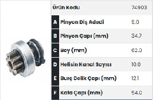 Unıversal Marş Dişlisi- Atlas Copco 218 Serisi Letrika Yerine - Formmetal-74903