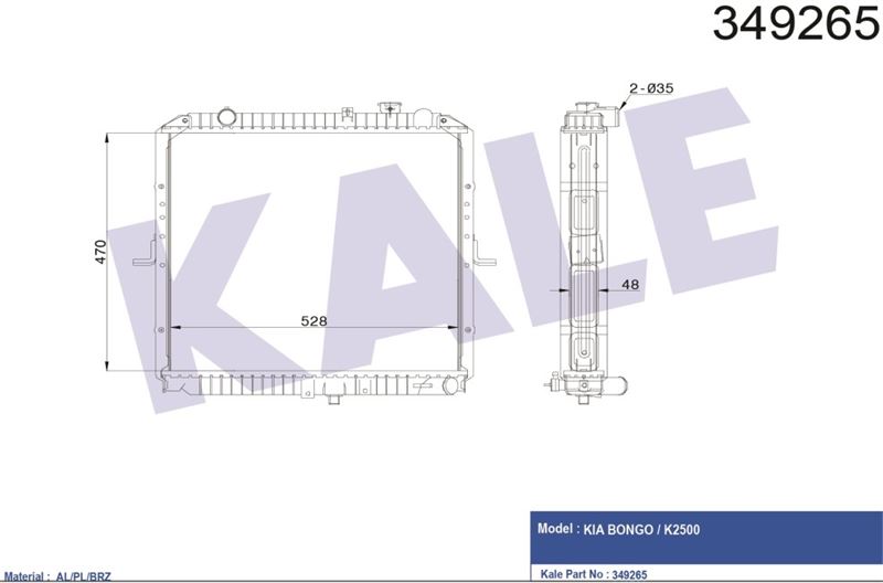 MOTOR SU RADYATORU KIA BONGO K2500 2004 - KALE 349265
