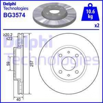 ON FREN DISK AYNASI DOBLO LINEA BRAVO PANDA 1,4 / 1,3JTD STILO IDEA 1,2 16V 1,3JTD TEMPRA TIPO 2,0 I - DELPHI BG3574