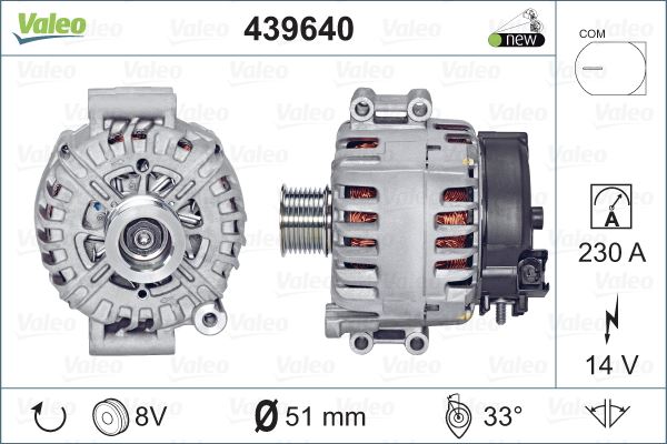 ALTERNATOR SARJ DINAMOSU BMW F01  X6 E71 - VALEO 439640