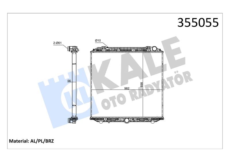 MOTOR RADYATORU CERCEVESIZ ACTROS MP4-5 11>/ANTOS 12>/AROCS 13> OM471-470-936 EURO 6 (895X960X58) - KALE 355055