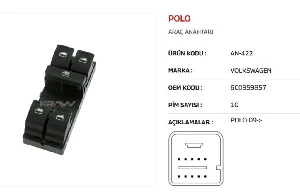 Unıversal Can Anahtarı>polo 09-17 Sol Dörtlü - Mcar-An422