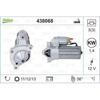 MARS MOTORU 12V 1.4KW CITROEN BERLINGO C4 C5 C8 DS4 DS5 JUMPER JUMPY XSARA 1.9 D 2.0 HDI 99>11 PARTN - VALEO 438068