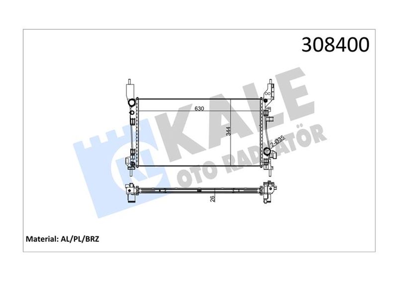 MOTOR SU RADYATORU NEMO BIPPER 1,3HDI 16V 75CV 12> FIORINO 1,3JTD 07> (1 SIRA ALB SISTEM) - KALE 0138011AB