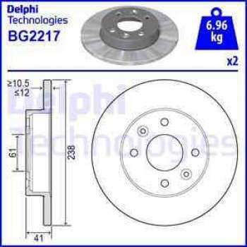 ON FREN AYNASI (DISKI) R9 R11 R19 R21 CLIO I II SYMBOL EXPRES MEGANE I LOGAN SANDERO 1,2 / 1,4 / 1,6 - DELPHI BG2217