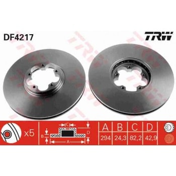 ON FREN DISK AYNASI TRANSIT V184 00>06 A.CEKER OLCU: (294 X 43) - TRW DF4217