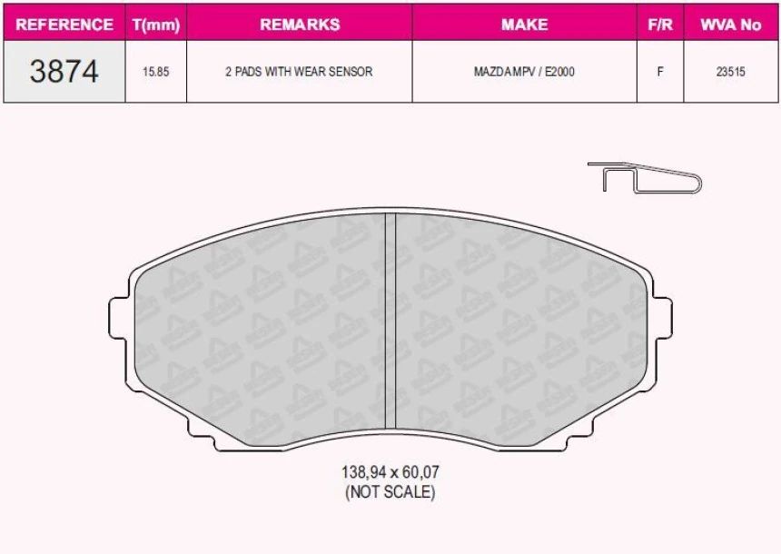 Mitsubıshı On Fren Balatası Pajero III 00>06 - Beser 3874