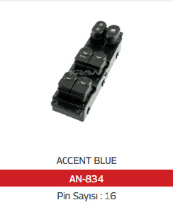 Unıversal Cam Anahtarı>hyundai Accent Blue 16 Fişli - Mcar-An834