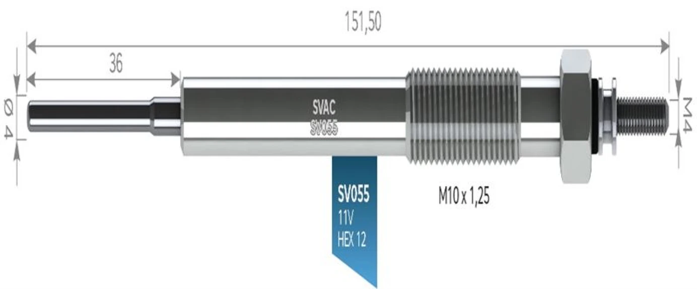 İsuzu Ticarı Kizdirma Bujısı 11v İsuzu D Max 2.5-3.0 Ditd 4x4 (8dh) - Svac Sv055