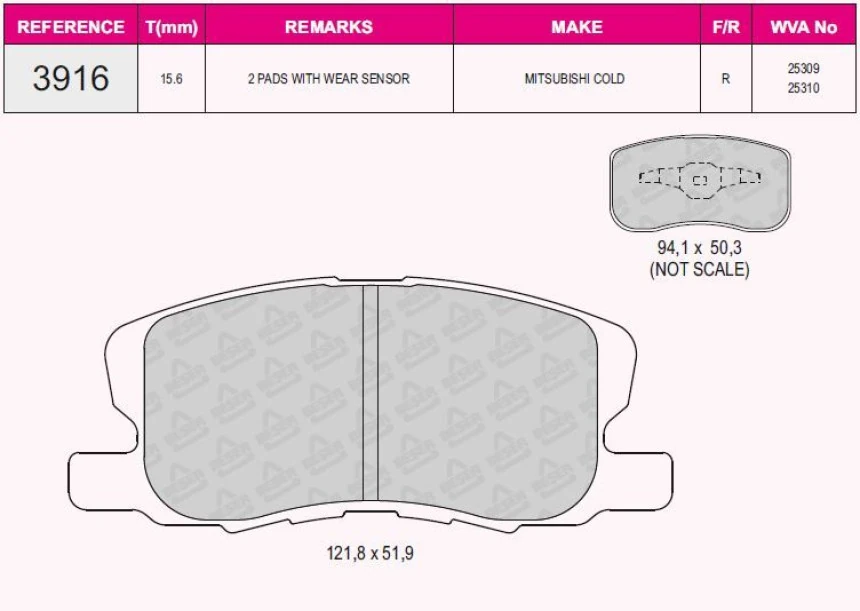 Mitsubıshı On Fren Balatası Mitsubıshı Colt 02-07 - Beser 3916