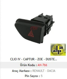 Unıversal Flaşör Anahtarı-Clio IV-Captur-Duster - Mcar-An766