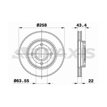 ON FREN DISK AYNASI FOCUS I 98>04 FIESTA V 00>08 FUSION 02>12 FORD KA 1,6 03>08 MAZDA II 1,2 / 1,4 / - BRAXIS AE0004
