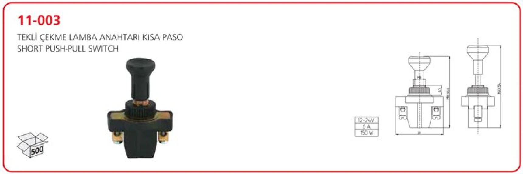 Unıversal Tekli Cekme Kisa 12-24 VDC 10a - Man / Neoplan / Case İh / Agco - Aksa 11-003