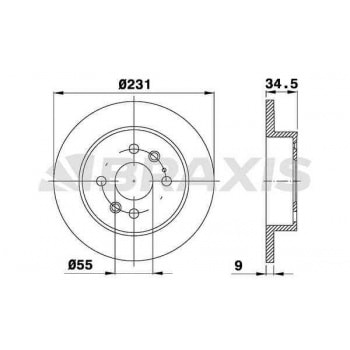 ARKA FREN DISK AYNASI MAZDA 323 MX5 1.3 1.6I - BRAXIS AE0548