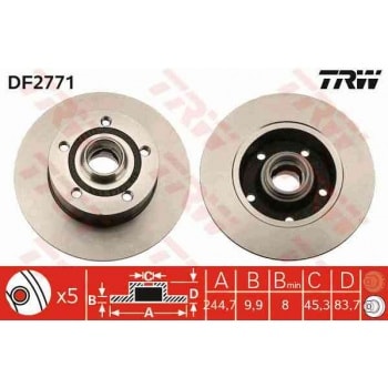 FREN DISKI ARKA - TAKIM FIYAT - TRW DF2771