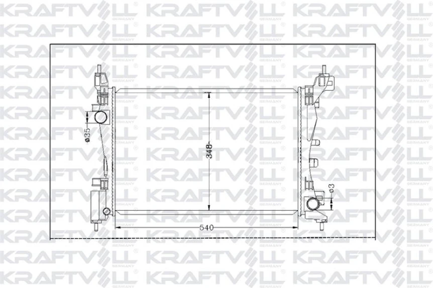 Fiat Motor Radyatoru (mekanık) Grande Punto Punto Evo 1,2 / 1,4 05> - Kraftvoll 08040155
