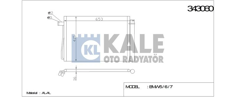 Bmw Klima Radyatörü - Klima Radyatörü - Kal 343060