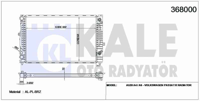 Vw Su Radyatörü - (brazıng) - Kal 368000