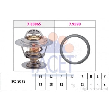 TERMOSTAT (92°) CONNECT 02>13 T12 T15 92>00 ESCORT IV / V / VI / VII 1,6 16V / 1,8 16V / 1,8TD 92>00 - FACET 7.8396