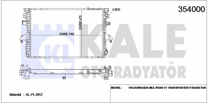 MOTOR SU RADYATORU TRANSPORTER T5 2,5TDI AXD AXE BLJ BNZ BPC 0309 - KALE 354000