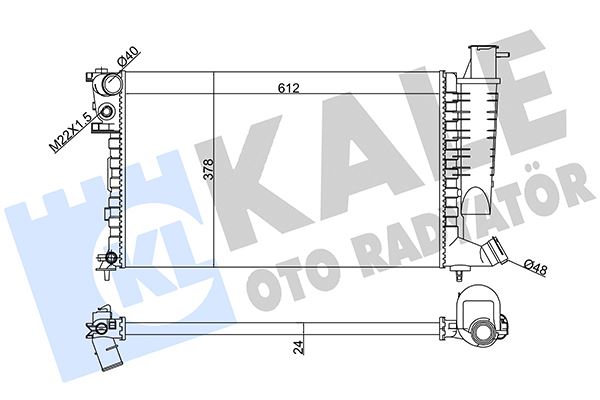 MOTOR SU RADYATORU P306 XSARA 93 97 1,8 1,6I KLIMALI OLCU: (612*378*23) - KALE 351810