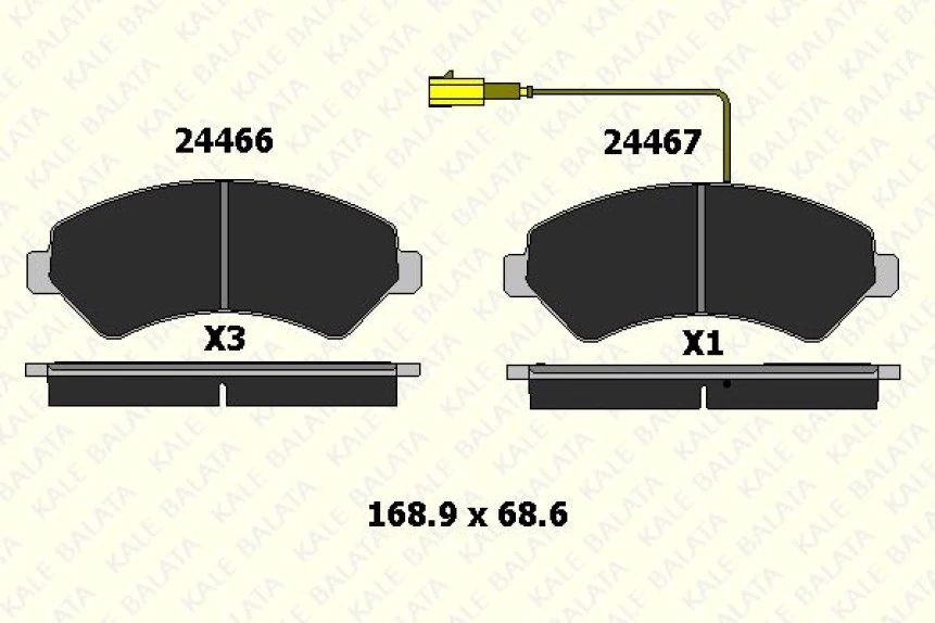 Fiat On Fren Balatası Ducato III Boxer III Jumper III 2.2hdi 3.0hdi 16q / 20q 06> Karsan Jest 14> - Kale B 24466 190 05 Ans