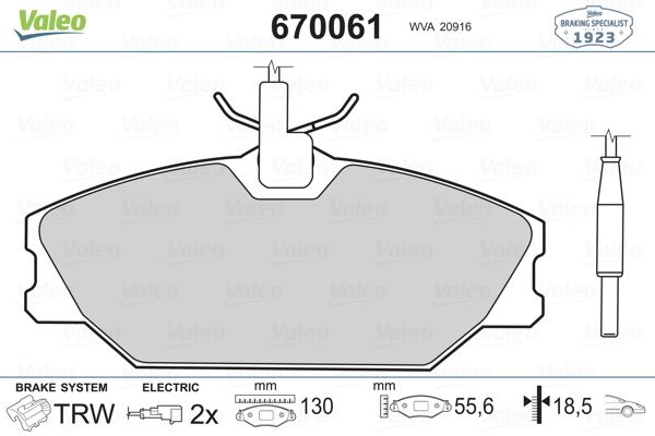 ON FREN BALATASI LAGUNA SAFRANE MEGANE I SCENIC 2,0 ESPACE (FISLI) - VALEO 670061