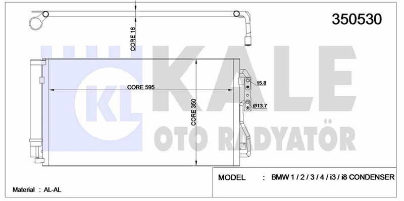 KLIMA RADYATORU BMW F20 F21 F30 F80 - KALE 350530