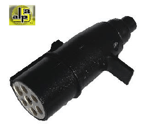 TIR RÖMORK FİŞİ ERKEK ES TİPİ 7'Lİ SİYAH VİDALI PLASTİK (03RF0652-502-1 AKSA 14034) - SERTPLAS-ES3816FK