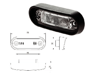 LEDLİ PLAKA LAMBA-24V KAUÇUK GÖVDE - VARROC-2031M001Y10A