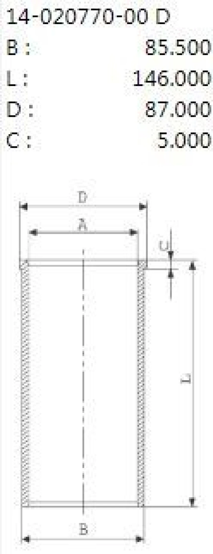 Ford Motor Gomlek (82,50mm) / (std) Connect 1,8tdci 02>13 Focus 98>05 - Yenmak 5492-Std