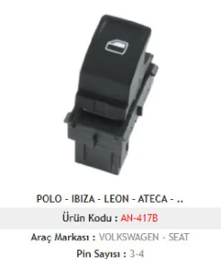 Unıversal Can Anahtarı>polo - İbiza - Leon - Ateca - Arona Tekli - Kirmizi İşik - Mcar-An417b