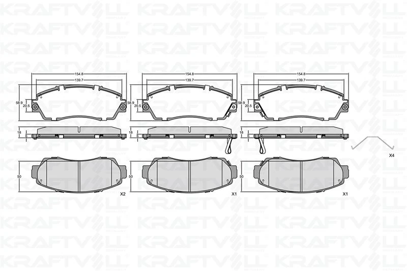Honda On Fren Balatası Honda Cr-V 1.6 I-Dtec 15> (disk Capı 315mm) - Kraftvoll 07010091