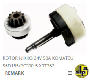 ROTOR-NİKKO 24V 50A KOMATSU S6D155/PC300-5 - REMARK-XRT762